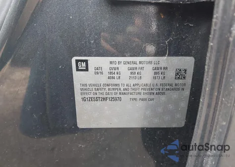 2017 Chevrolet Malibu 1Lt z USA, uszkodzony, nr VIN 1G1ZE5ST2HF125970